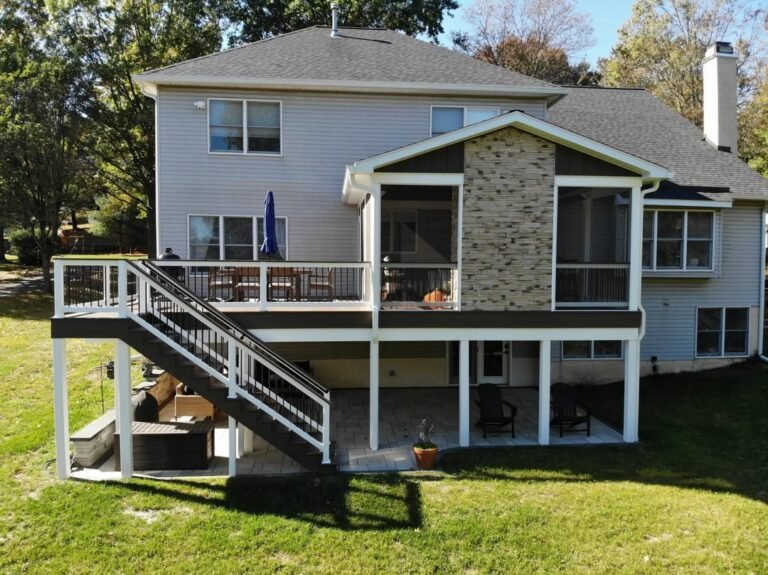 for this home in delaware county, our team created a large outdoor living space that is perfect