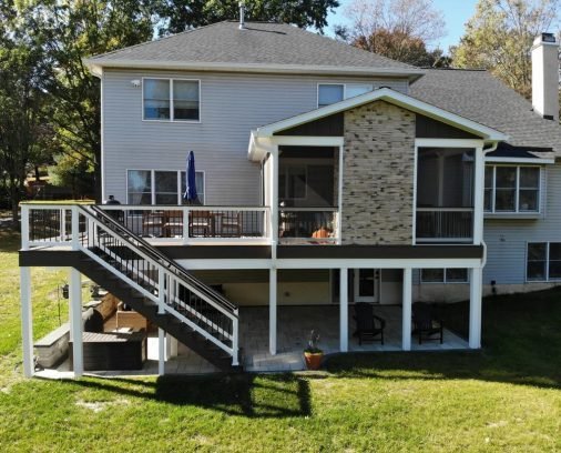 for this home in delaware county, our team created a large outdoor living space that is perfect